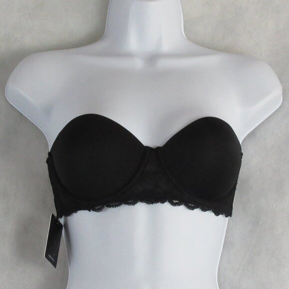 NWT Calvin Klein Women's Seduction Comfort Lace Strapless Lift Bra, Black, 30D - Picture 4 of 10